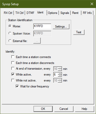 Sysop Settings