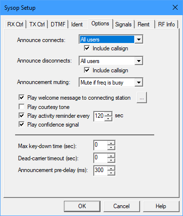 Sysop Settings