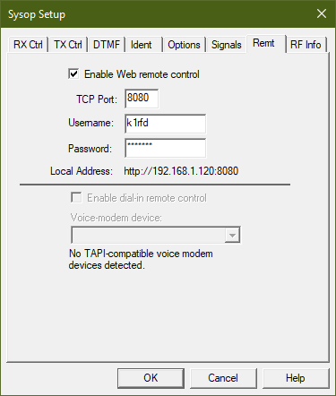 Sysop Settings