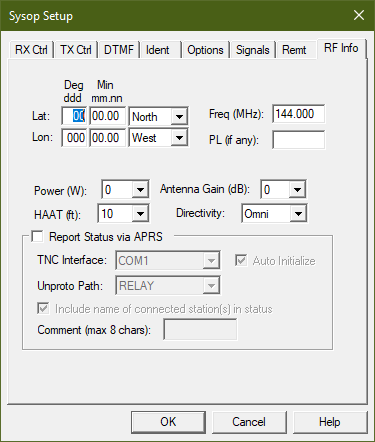 Sysop Settings